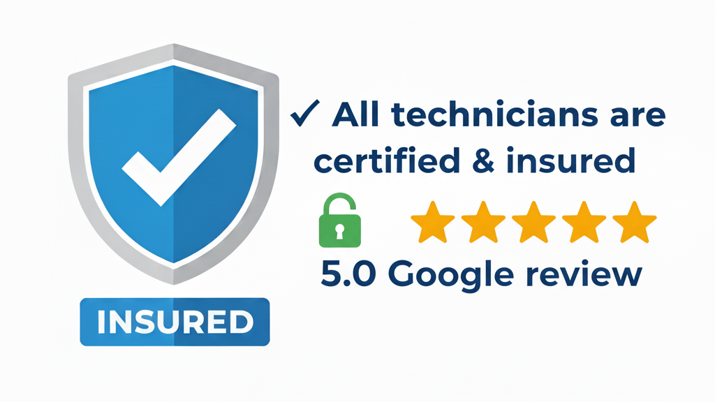 all technicians certified and insured and 5 star