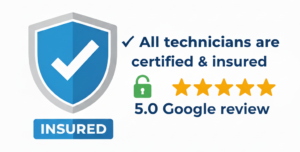 Insured and SFD Certified Insured & 5 start google review